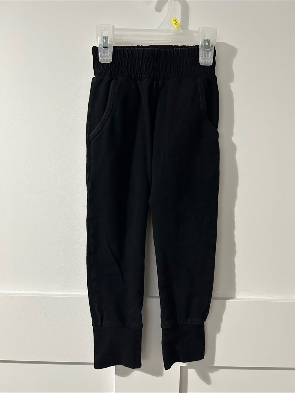 Toddler 2T Waist, 3T length Black Elastic-Waist Jogger Pants